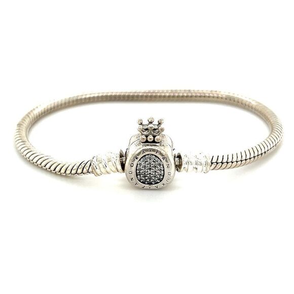 Pandora Pave Cz Crown Clasp Bracelet - Picture 1 of 3